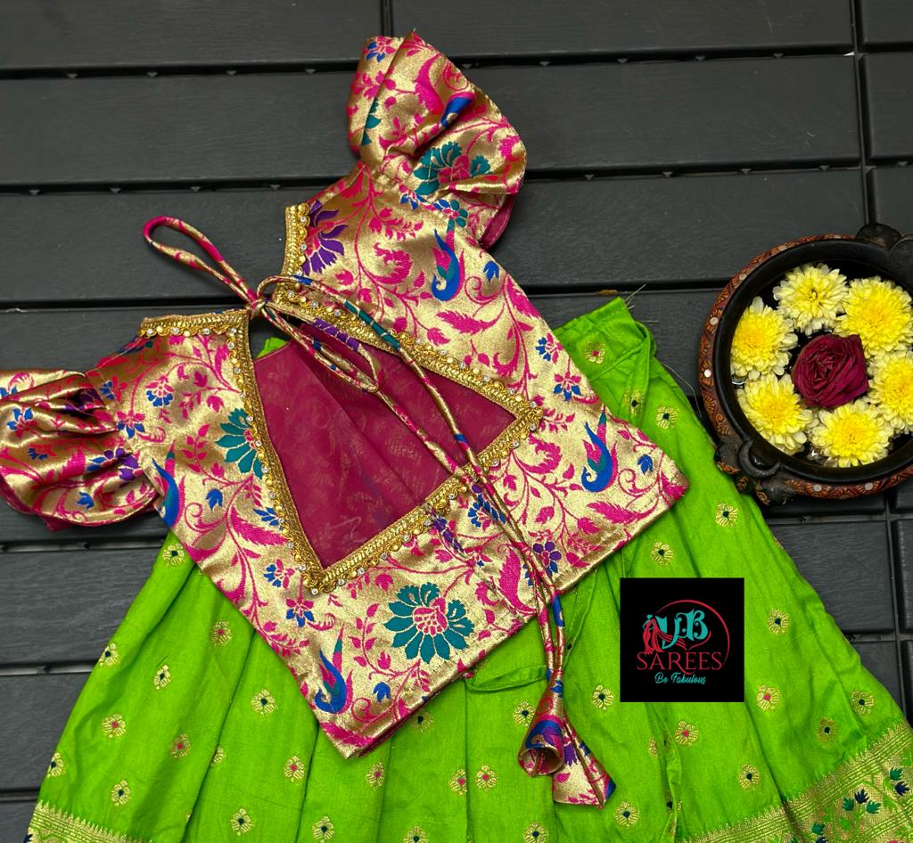 Kids paithani lehenga | Baby girl dresses diy, Pretty dresses for kids, Kids  dress patterns