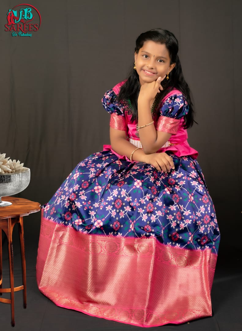 0 - 14 years Pochampally print designed skirt and top for kids