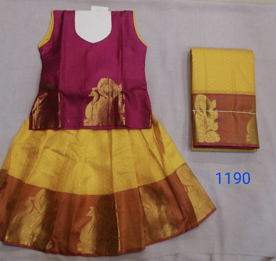 VISHVA SAREE Toddler Baby Girls Kids Printed Princess Dresses