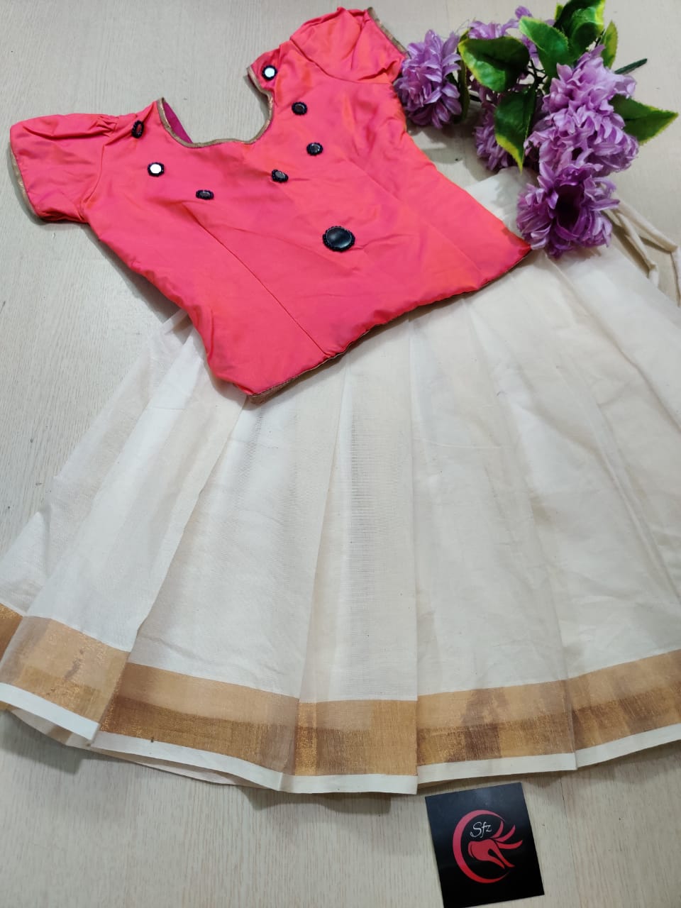 1 - 12 age banarasi silk type skirt and top