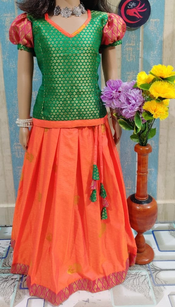 baby pattu pavadai designs by Angalakruthi bangalore india | Kids blouse,  Dresses kids girl, Kids fashion dress