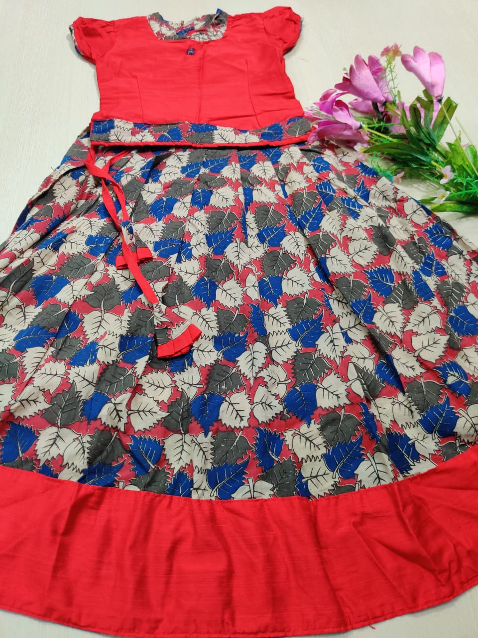 1 - 6 age skirt and top raw silk kids readymade – www.vannamayil.com