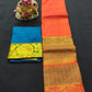 6 months - 3 years samuthrika semi silk pattu pavadai material for kids - Vannamayil Fashions