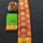 6 months - 3 years samuthrika semi silk pattu pavadai material for kids - Vannamayil Fashions