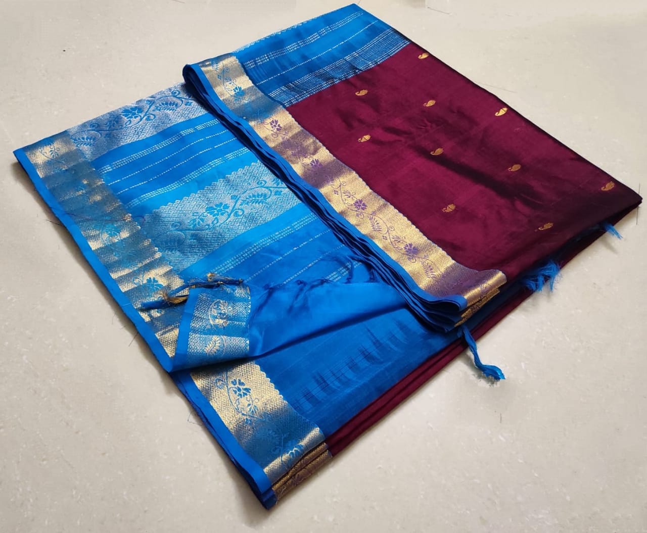 Arani pattu Silk and cotton mix saree - Vannamayil Fashions