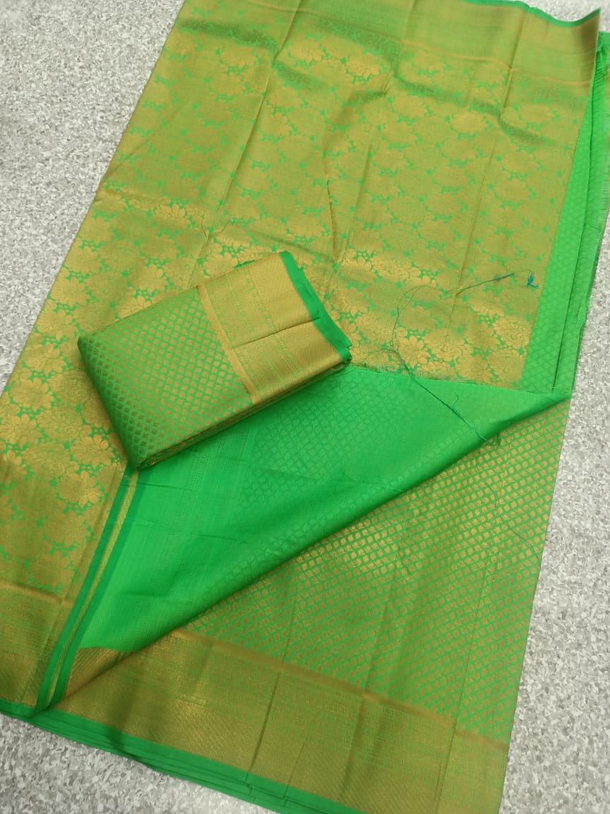 Dharmavaram style wedding silk saree - Vannamayil Fashions