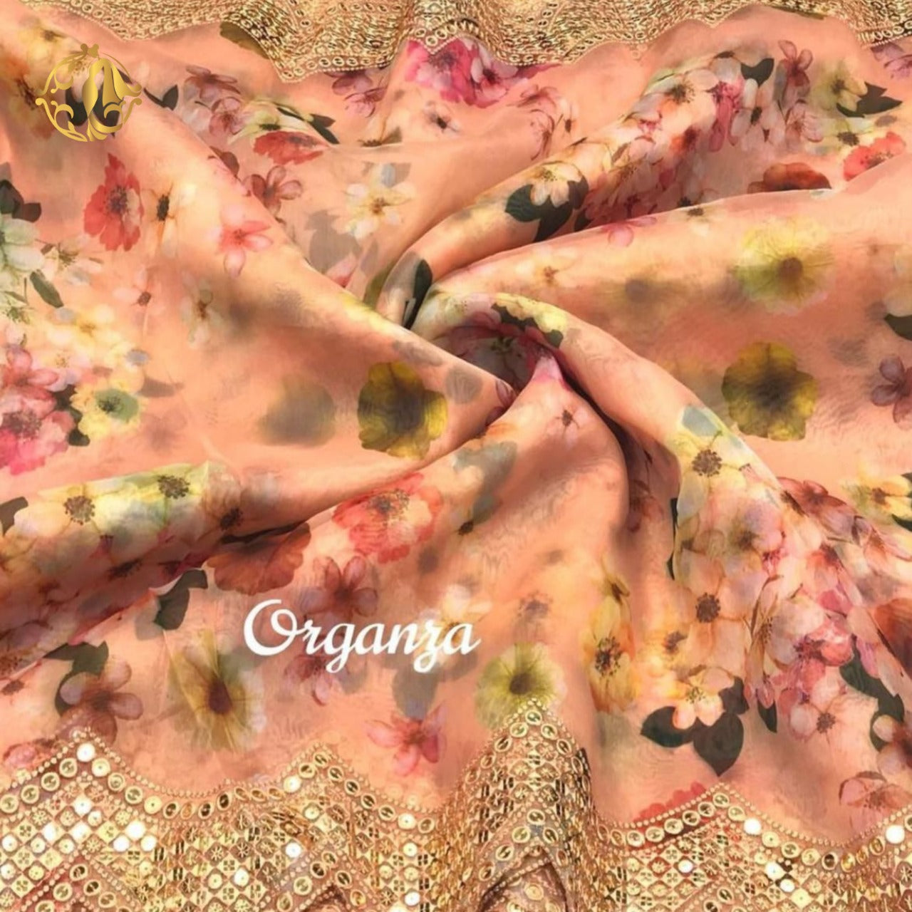 Digital printed organza silk saree - Vannamayil Fashions