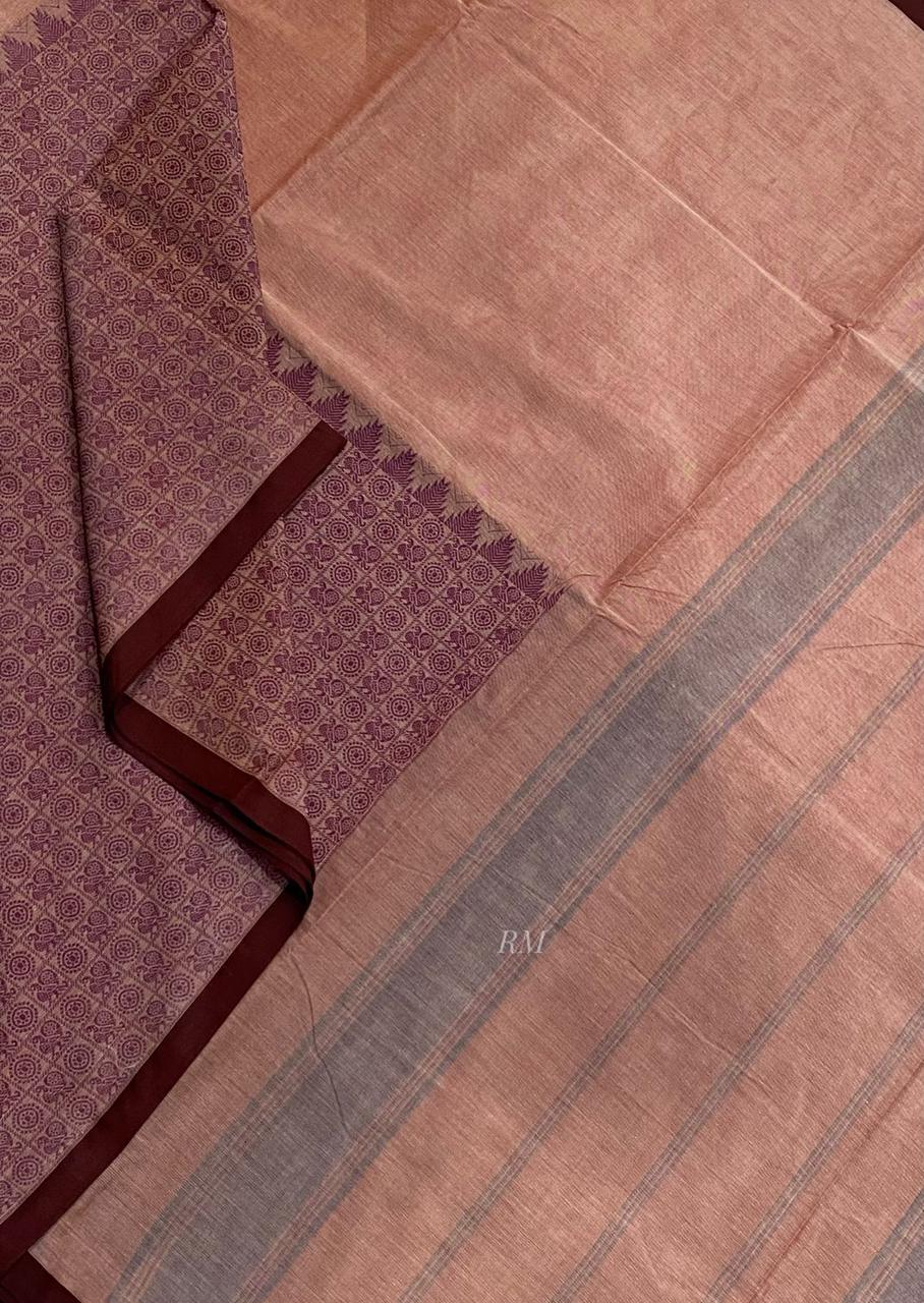 Half and half 1000 butta chettinad cotton saree - Vannamayil Fashions