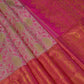 Kanchipuram handloom pure silk in white and pink color saree - Vannamayil Fashions