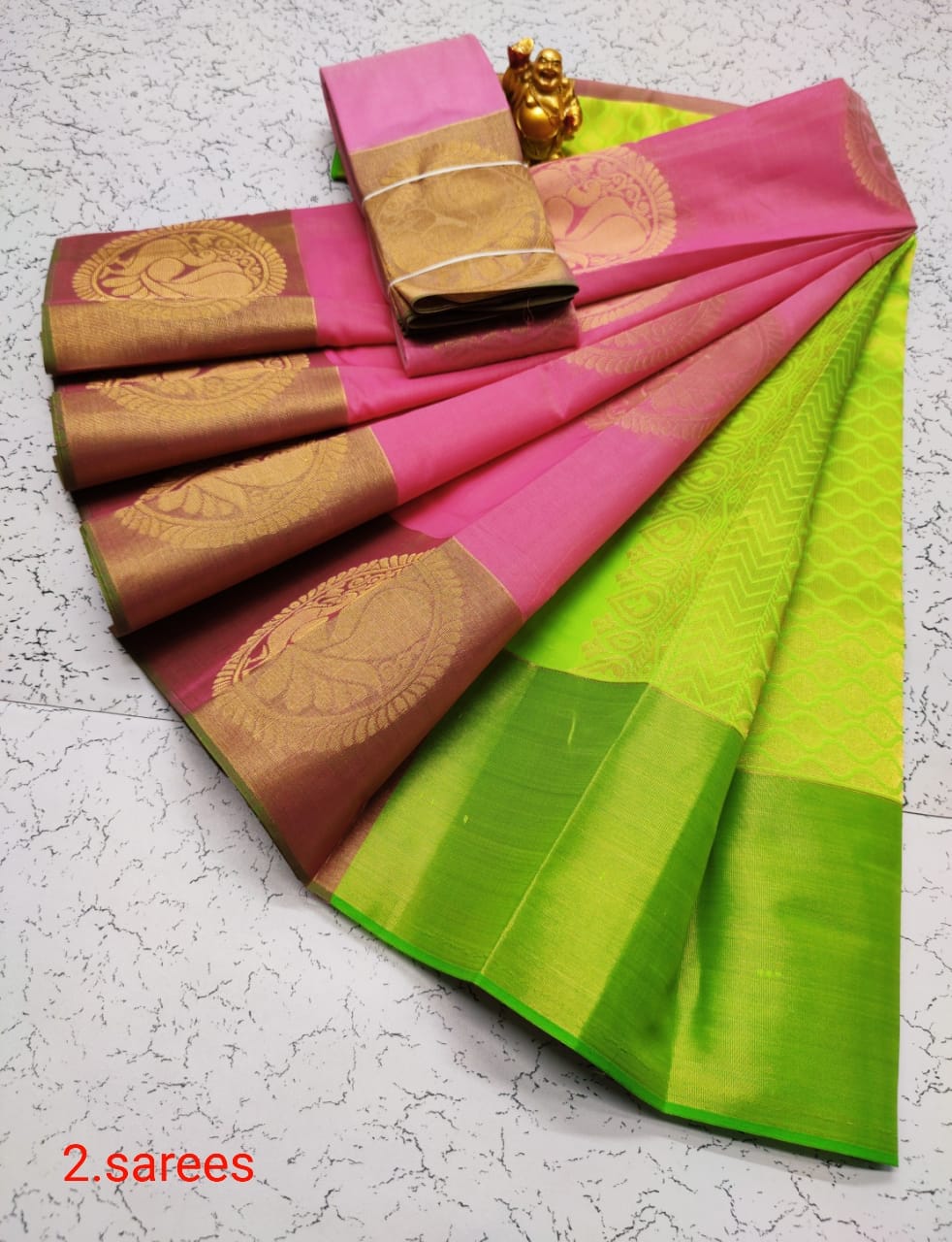 Hand block printed south cotton saree – Kalanjali Ethnics