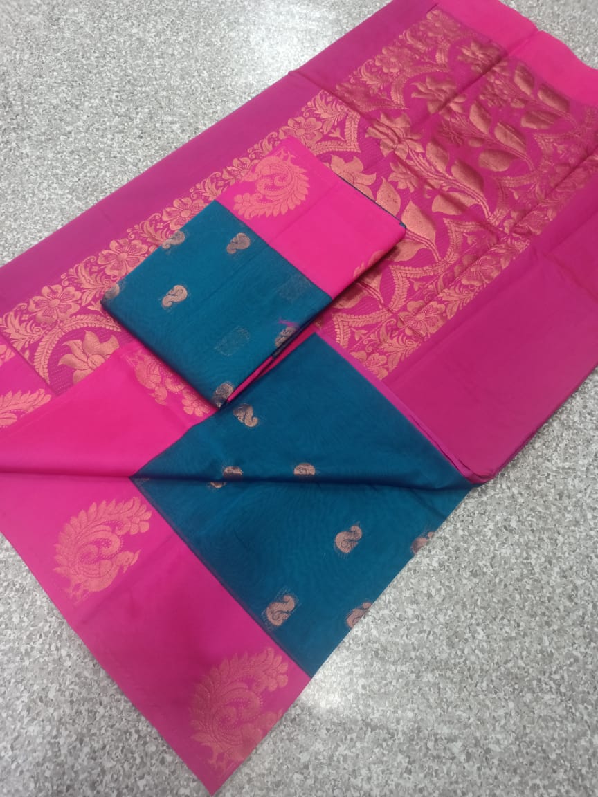 Kota mercerized silk cotton kottanchi saree - Vannamayil Fashions