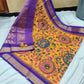 Kuppadam sico temple border with kalamkari print saree - Vannamayil Fashions