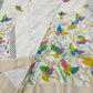 Mangalagiri pattu gold zari border beautiful digital printed saree - Vannamayil Fashions