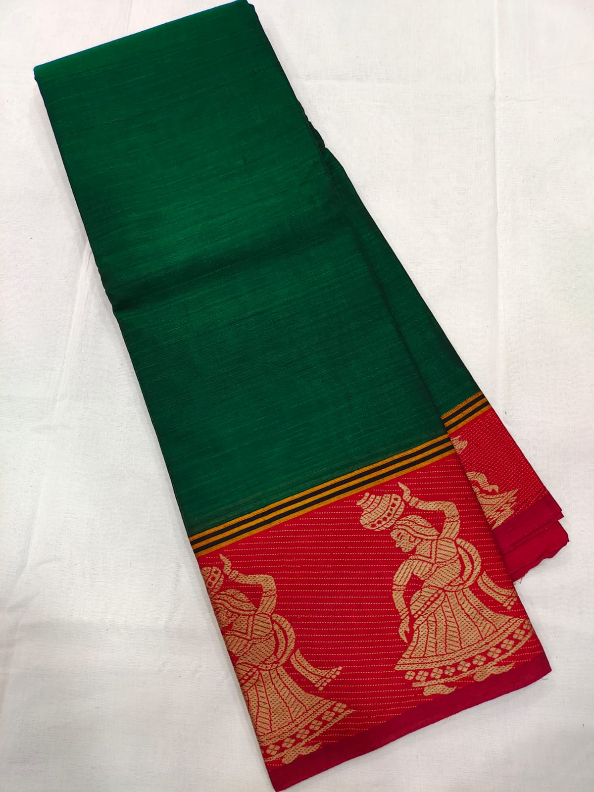 Mangalagiri pure cotton beautiful gollabhama border saree - Vannamayil Fashions