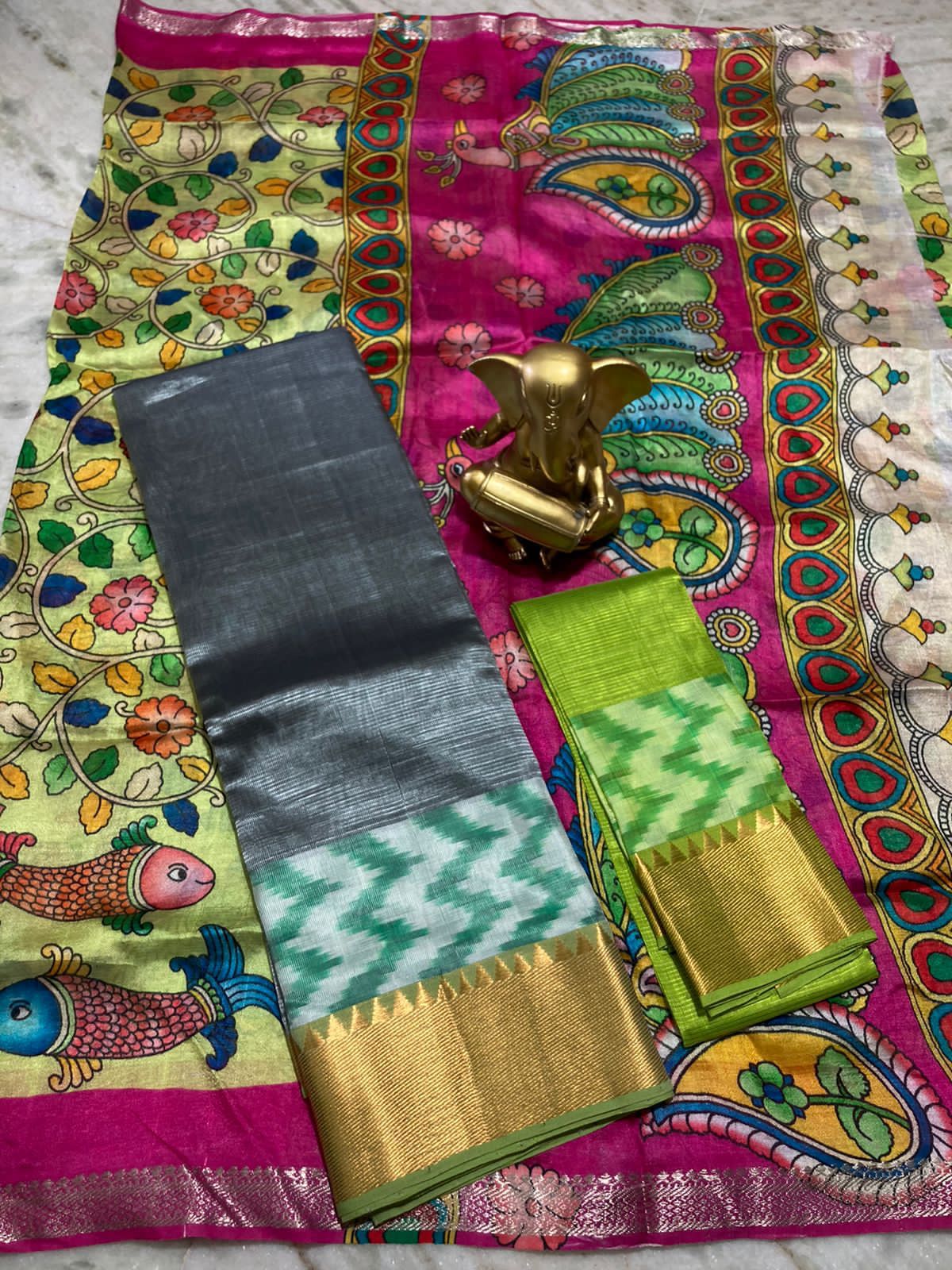 Mangalagiri pure pattu by cotton lehenga set - Vannamayil Fashions