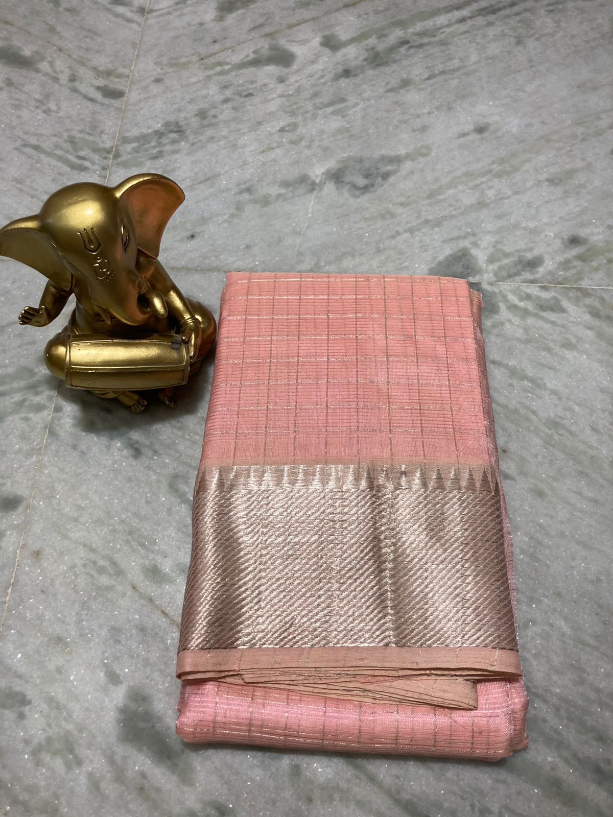 Mangalagiri pure pattu by cotton  zari checked saree - Vannamayil Fashions