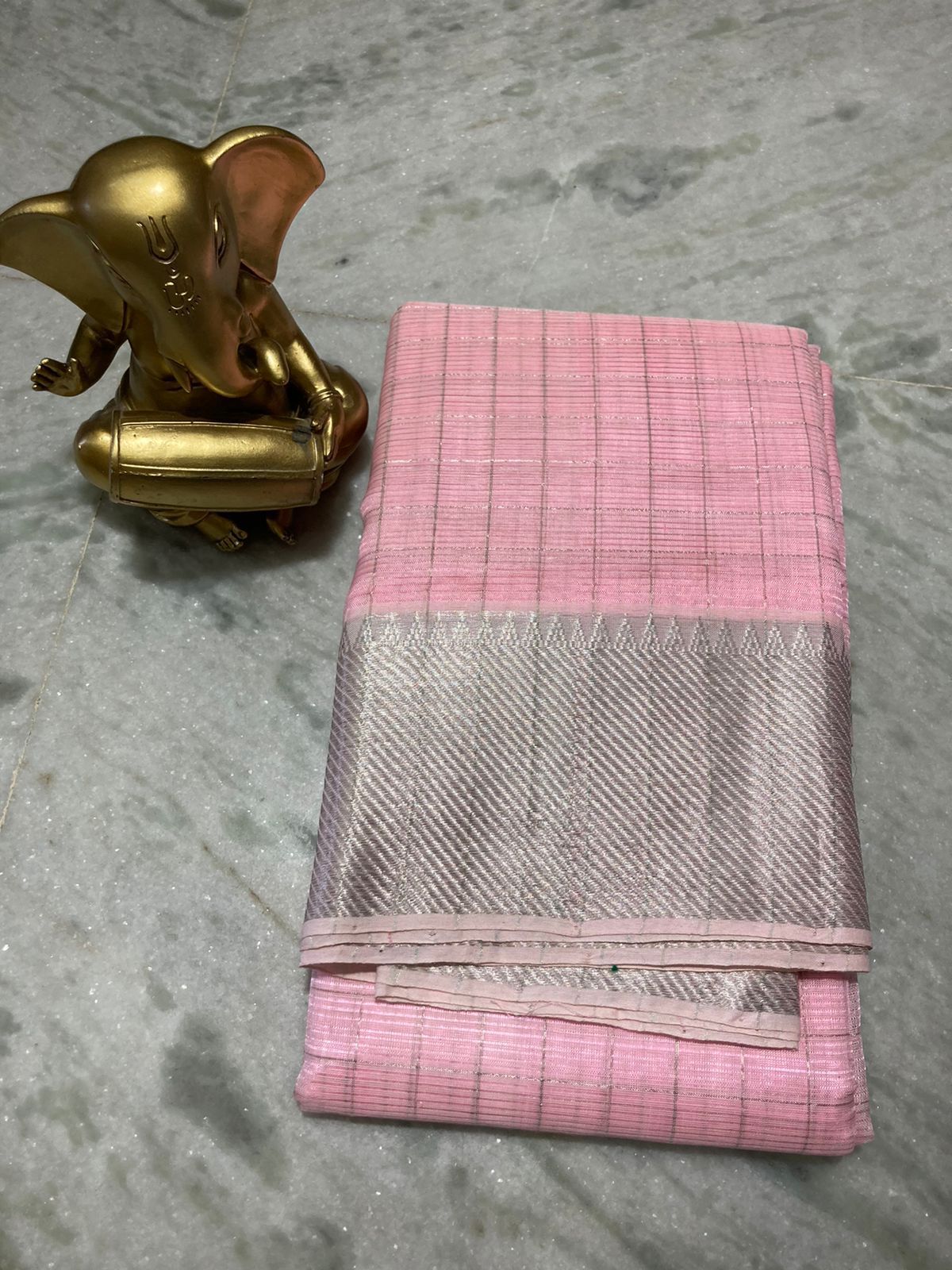 Mangalagiri pure pattu by cotton  zari checked saree - Vannamayil Fashions