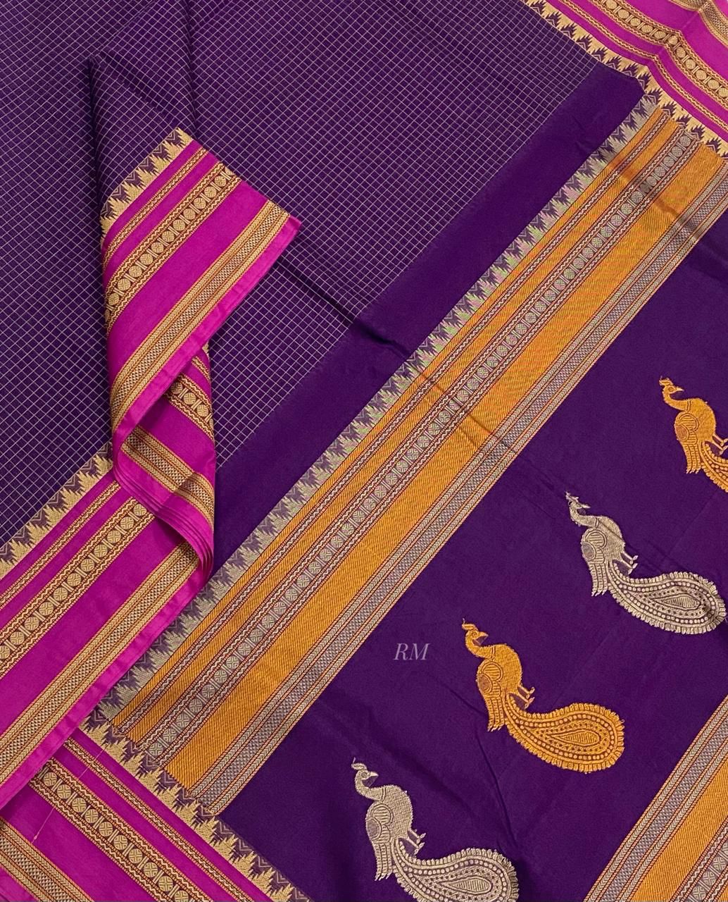 Mayil kattam self kanchi cotton saree - Vannamayil Fashions