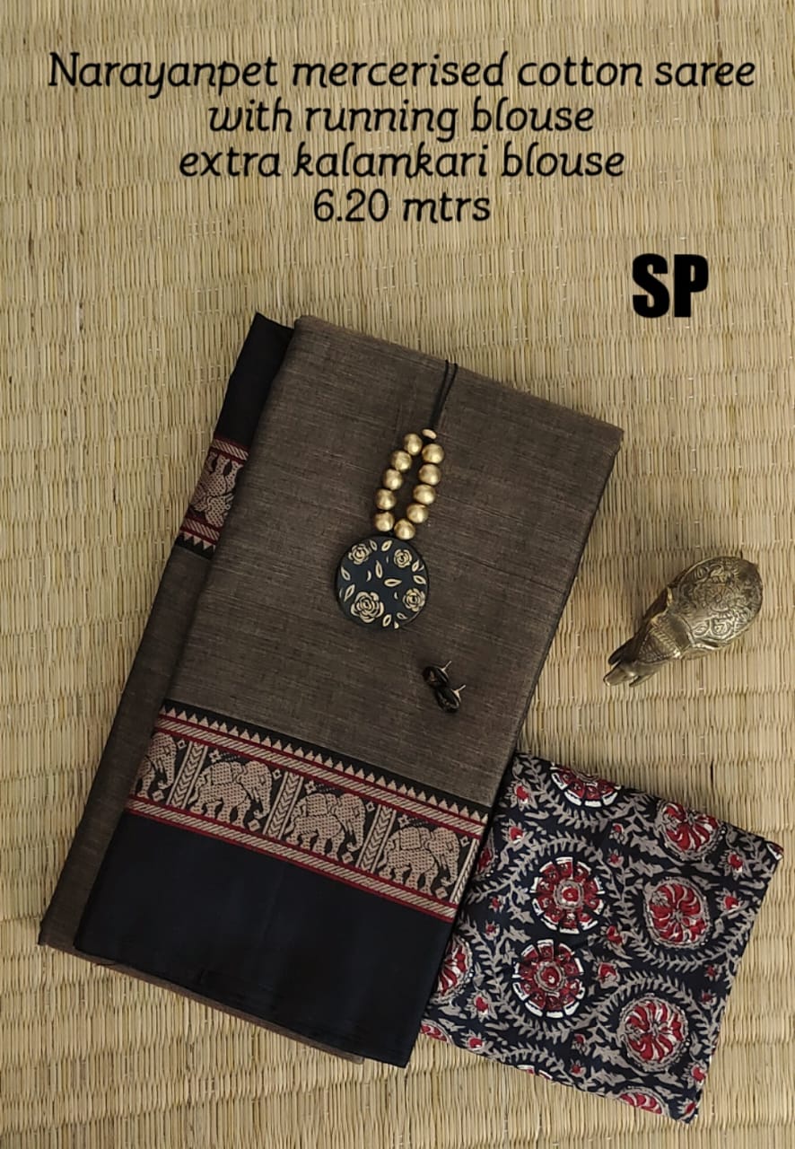 Narayanpet pure mercerized cotton saree - Vannamayil Fashions