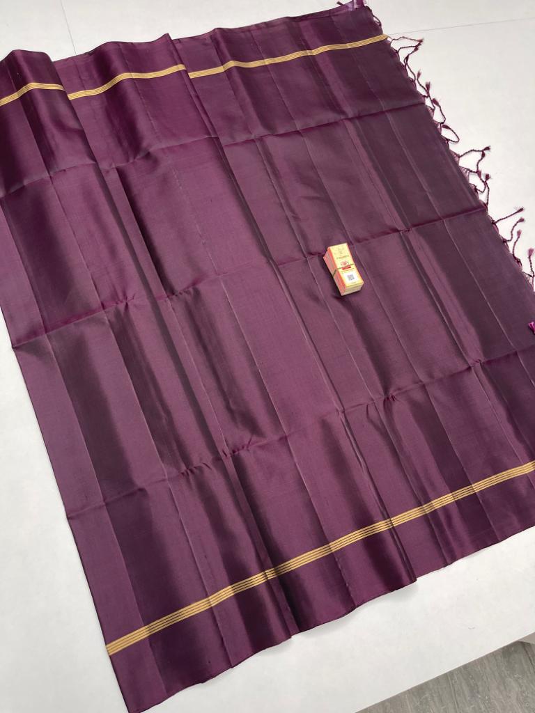 Pure handloom soft silk plain saree - Vannamayil Fashions