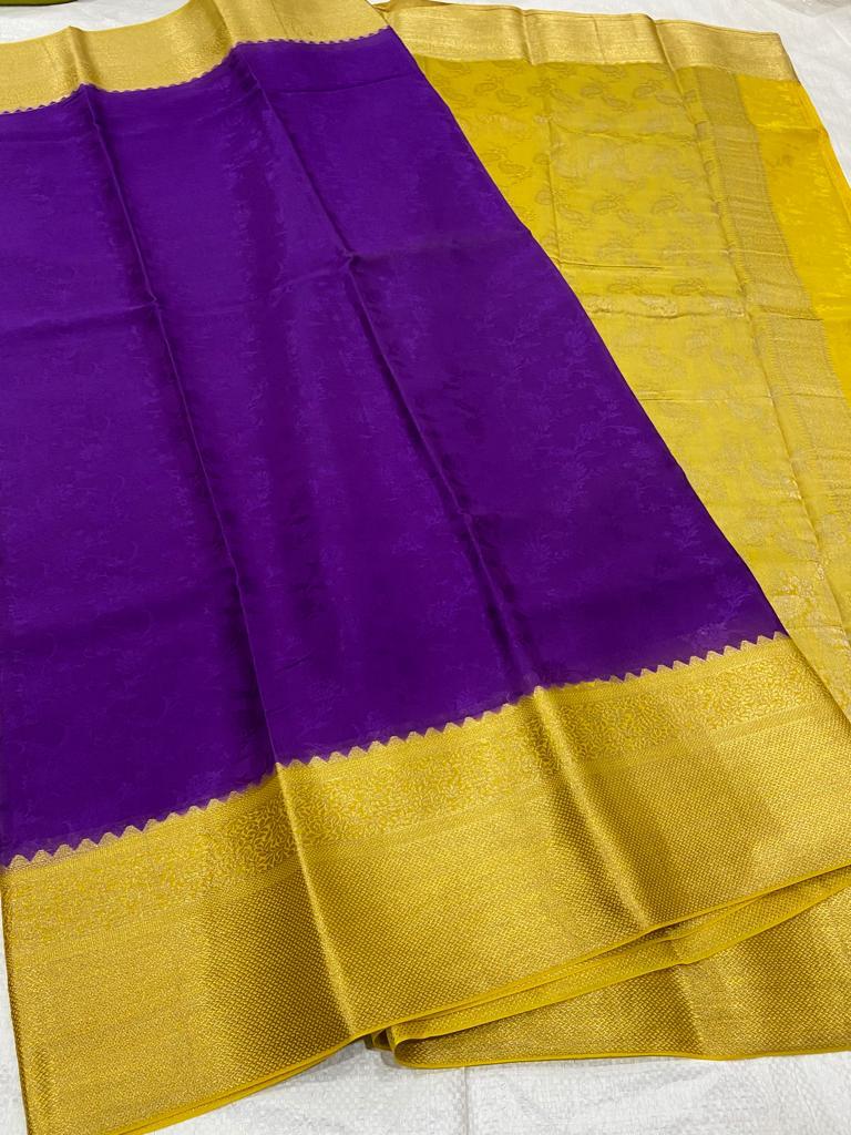 Pure mysore crepe silk saree - Vannamayil Fashions