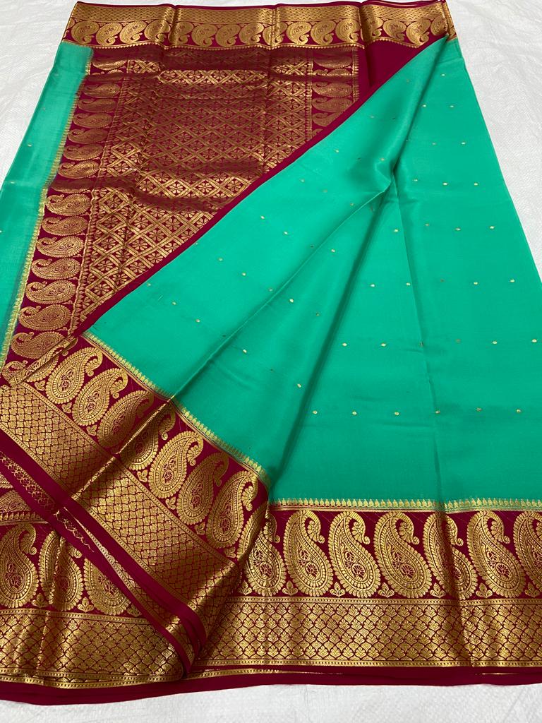 Pure mysore crepe silk saree - Vannamayil Fashions