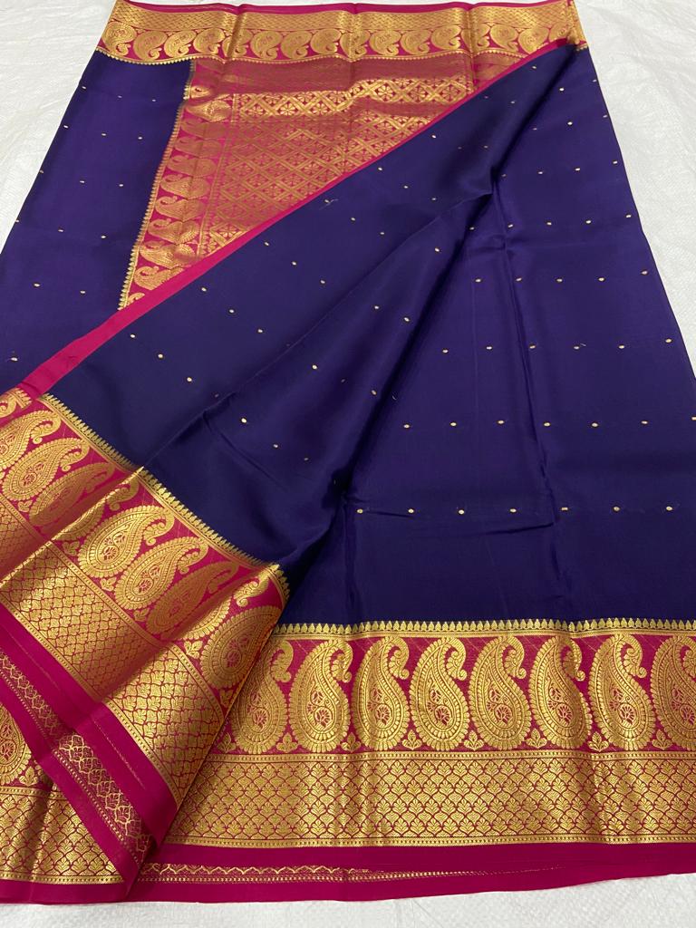 Pure mysore crepe silk saree - Vannamayil Fashions