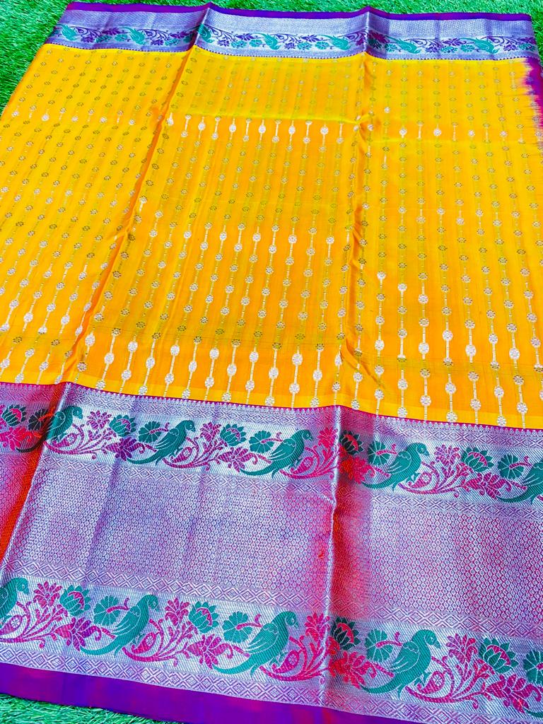 Handloom Pochampally Ikkat Pure Soft Silk Sarees - Pink with Blue – Looms  Legacy