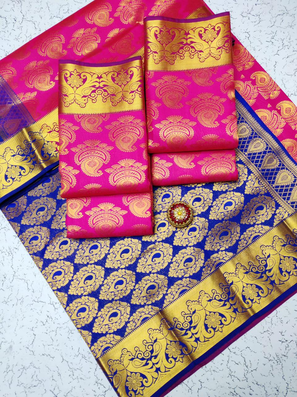 Samuthrika vasthrakala style wedding semi silk saree - Vannamayil Fashions