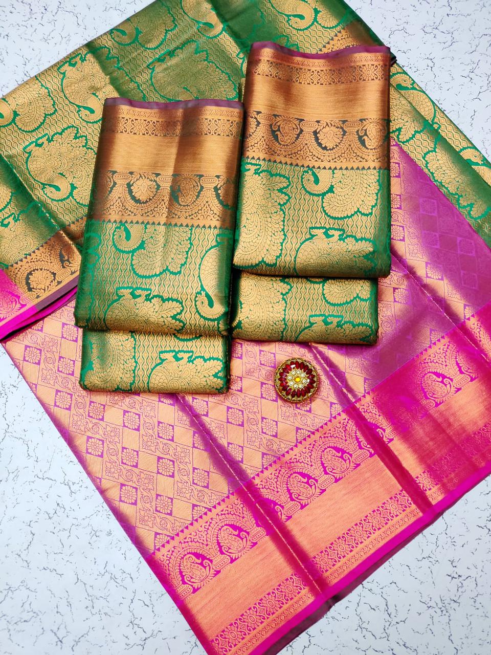 Samuthrika vasthrakala style wedding semi silk saree - Vannamayil Fashions