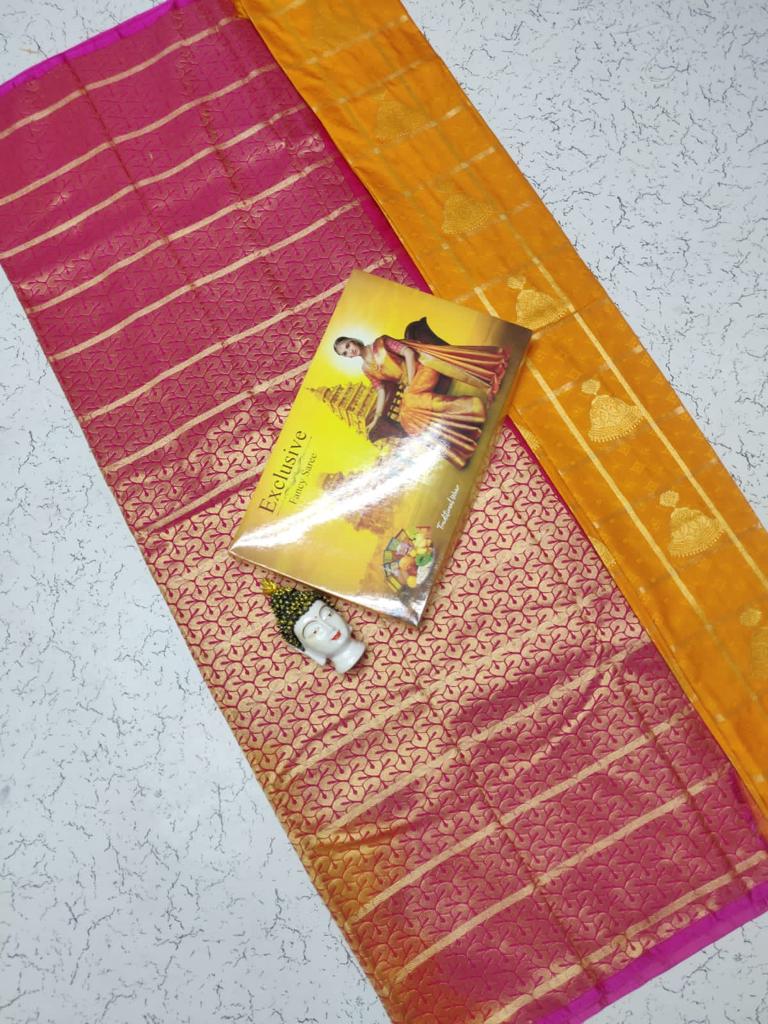 Semi silk traditional zari work saree - Vannamayil Fashions