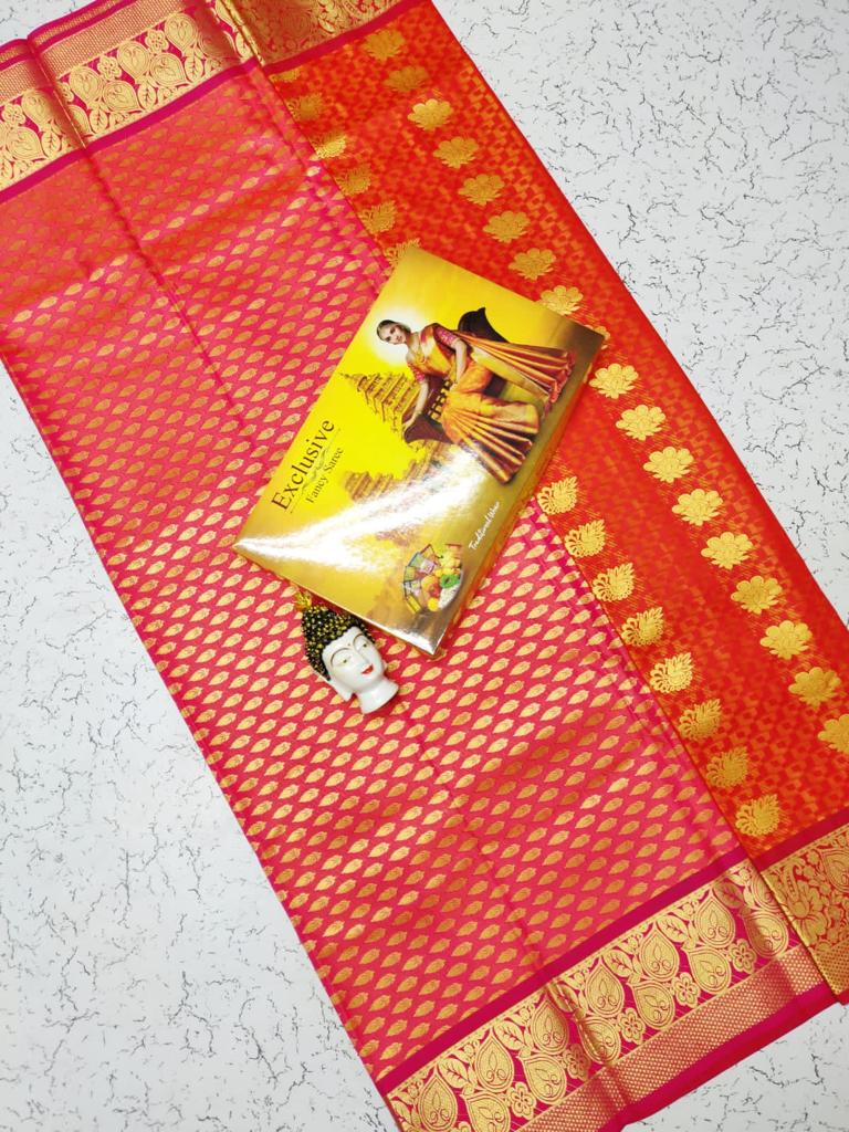 Semi silk traditional zari work saree - Vannamayil Fashions