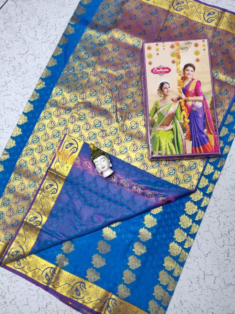 Semi silk traditional zari work saree - Vannamayil Fashions