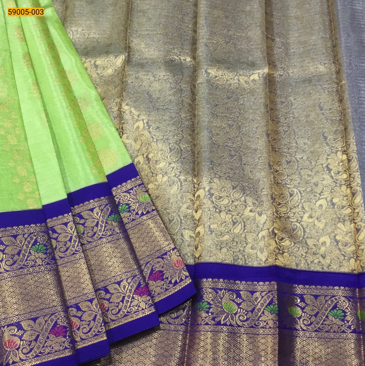 Silver tissue silk saree - Vannamayil Fashions