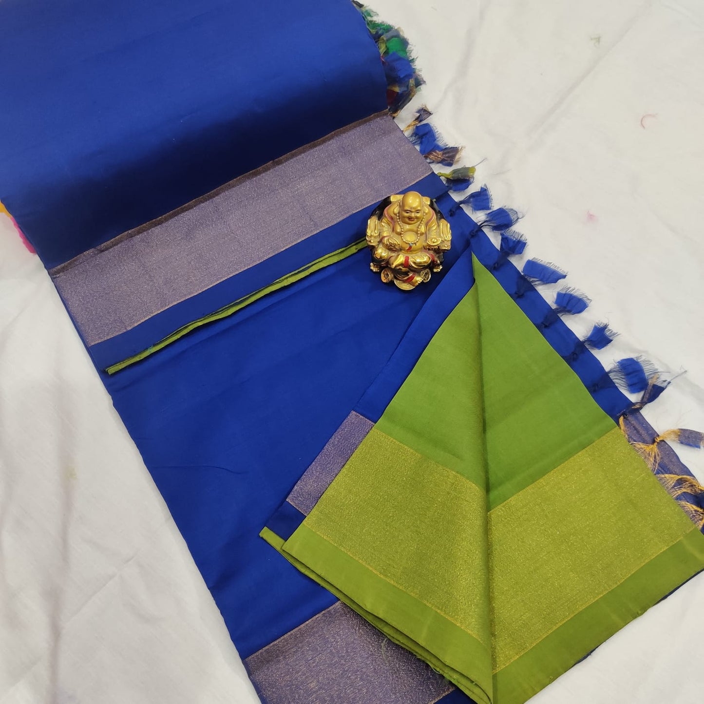 Tripura silk cotton half and half saree - Vannamayil Fashions