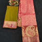 Up to 10 years samuthrika type semi silk pattu pavadai material for kids - Vannamayil Fashions