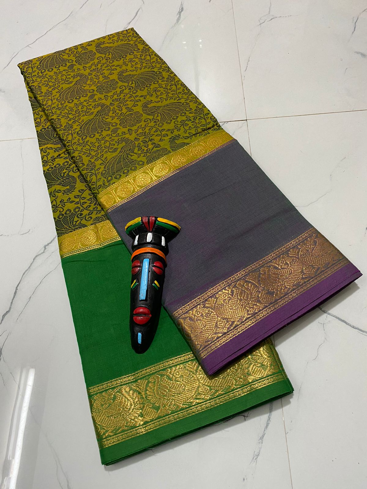 Vanasingaram mubagam design pure cotton saree - Vannamayil Fashions