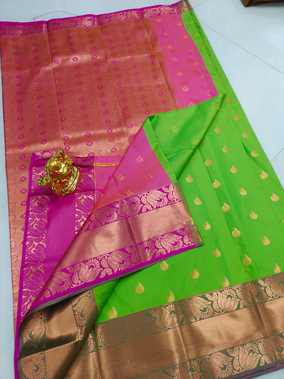 Copper thoranam designed saree - Vannamayil Fashions