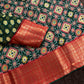 Ajrakh printed handwoven soft linen cotton saree