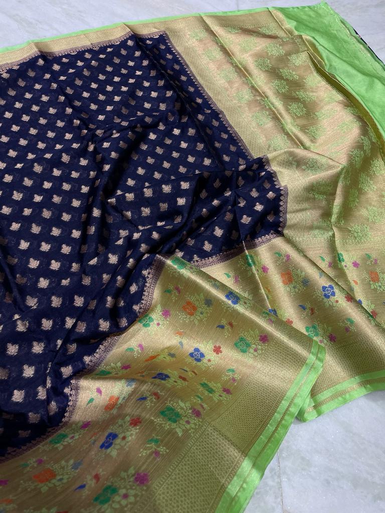 Banarasi dyable soft silk saree - Vannamayil Fashions