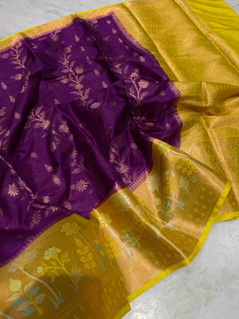 Banarasi dyable warm soft silk saree - Vannamayil Fashions