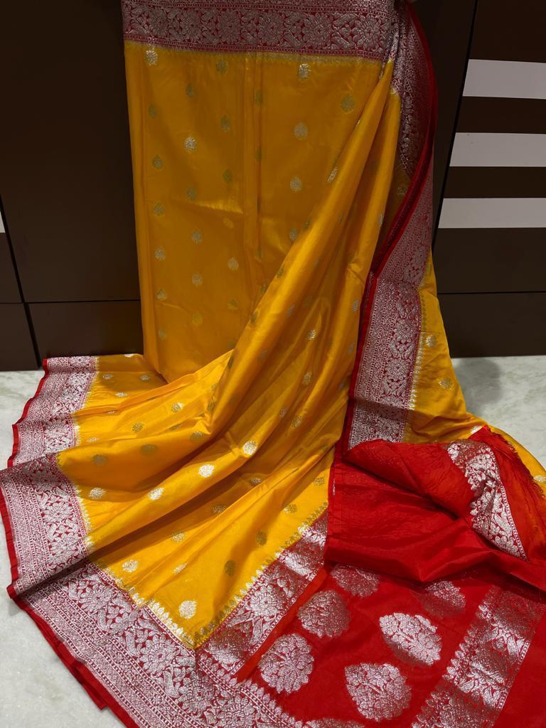Banarasi handloom katan dyeable saree