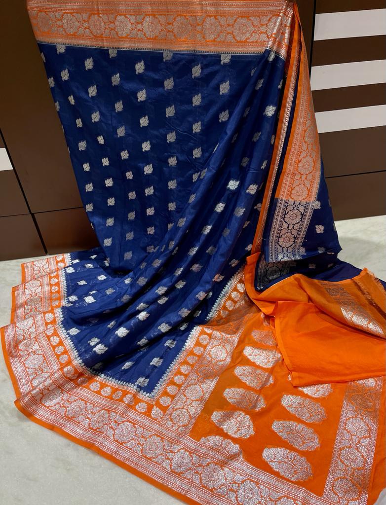 Banarasi handloom katan dyeable saree - Vannamayil Fashions