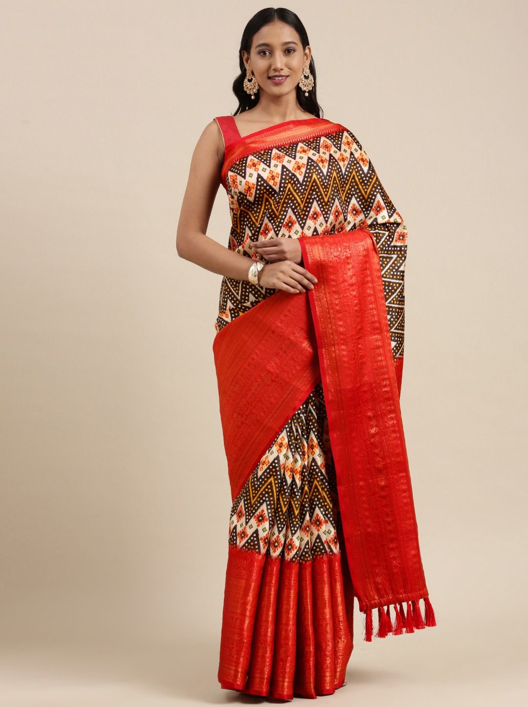 Banarasi silk type kalamkari print saree - Vannamayil Fashions