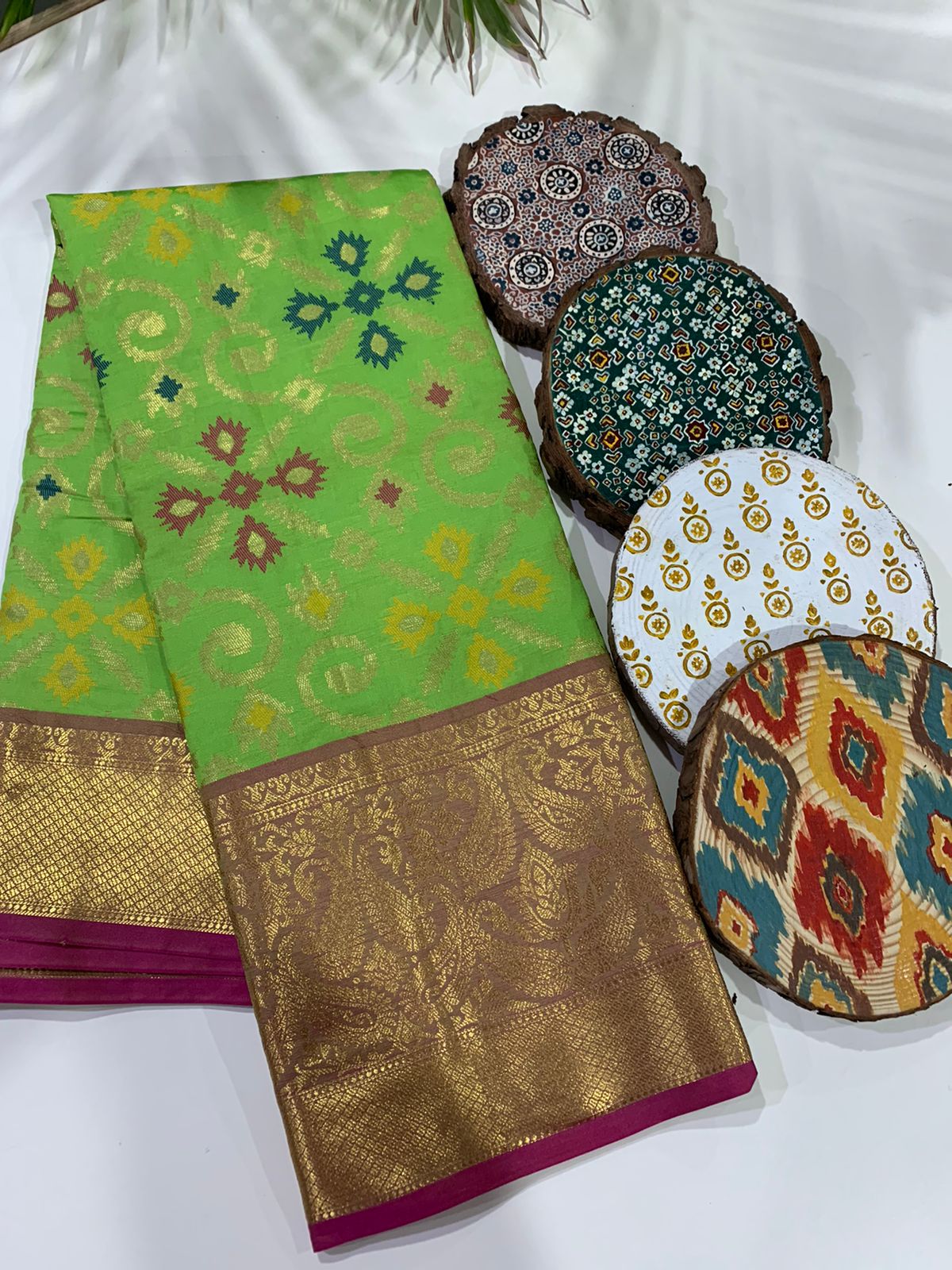 Banarasi type ikkat design semi silk saree - Vannamayil Fashions