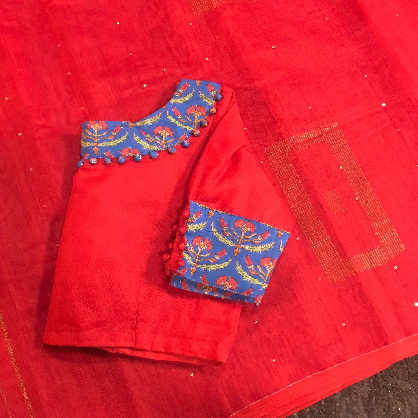 Bengal silk saree with stitched blouse