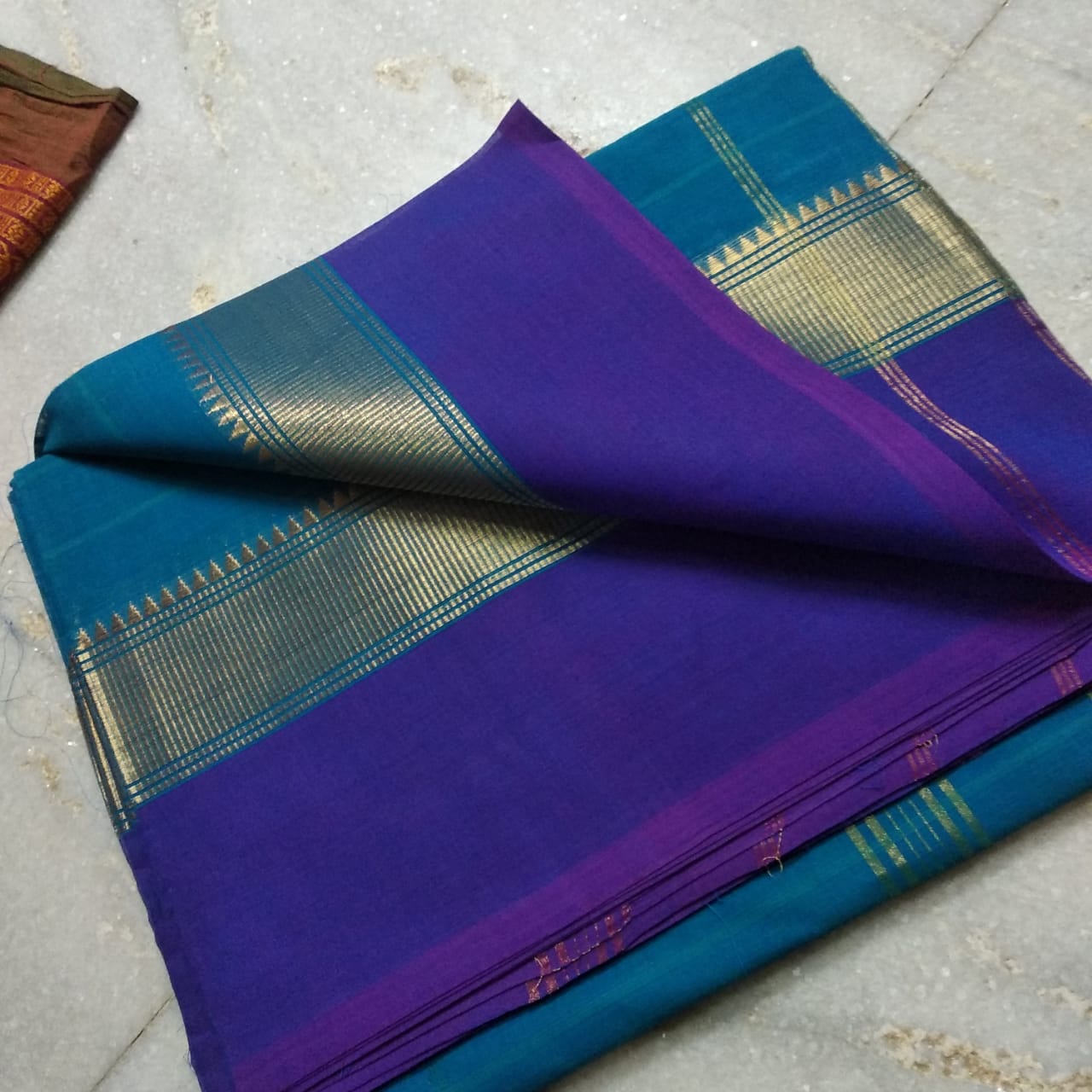 Chettinadu cotton muthuzari border saree