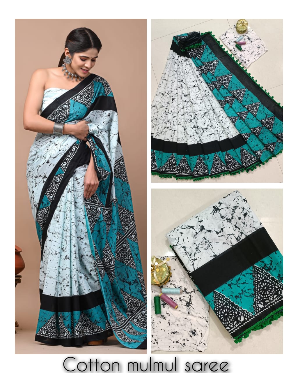 Buy Shivanya Handicrafts New Sanganeri Hand Wax Batik Tusser Silk Saree  Print With Blouse Piece | Premium Quality_SH-0897 Online at Best Prices in  India - JioMart.
