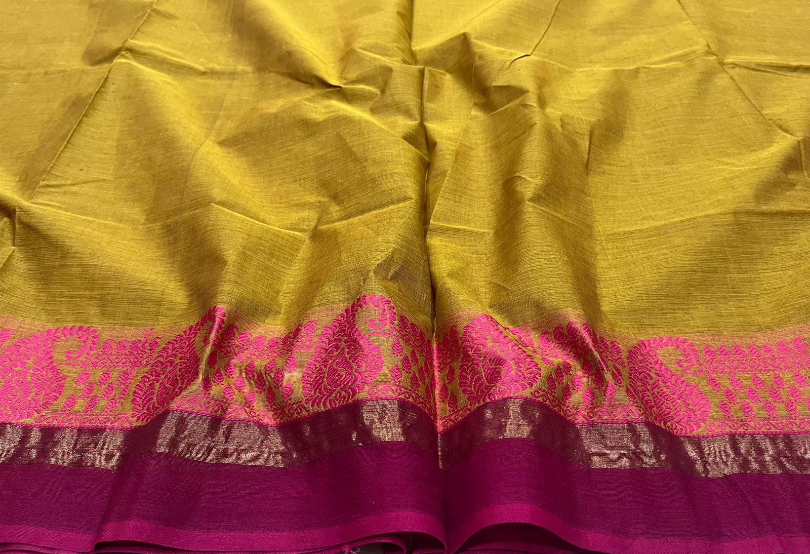 Thread mango plain chettinad cotton saree