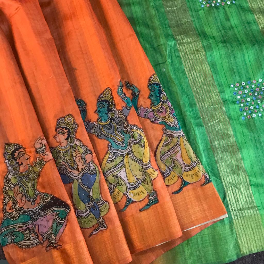 Customized semi dupion silk saree